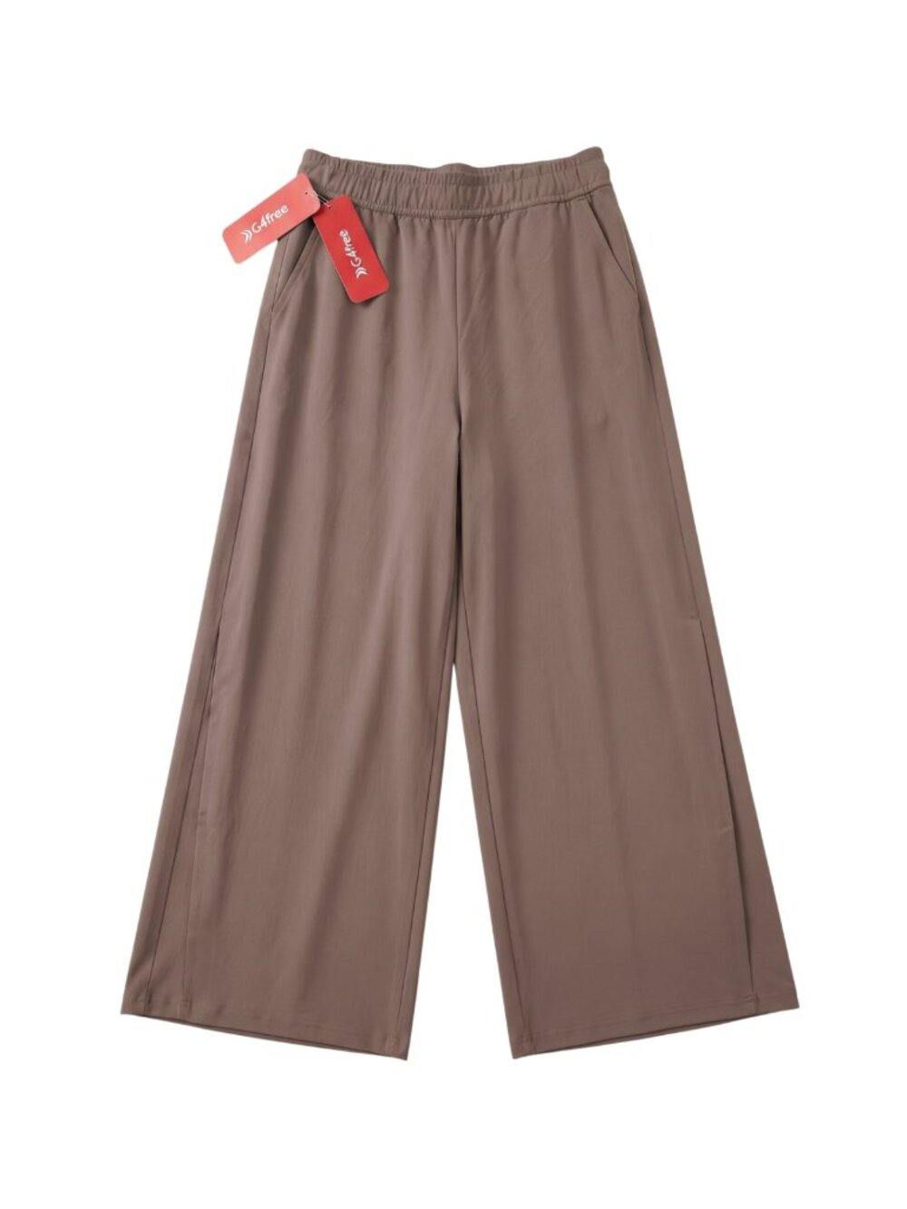 NWT G4free Taupe Brown High Waisted Wide Leg Lounge Pants Medium